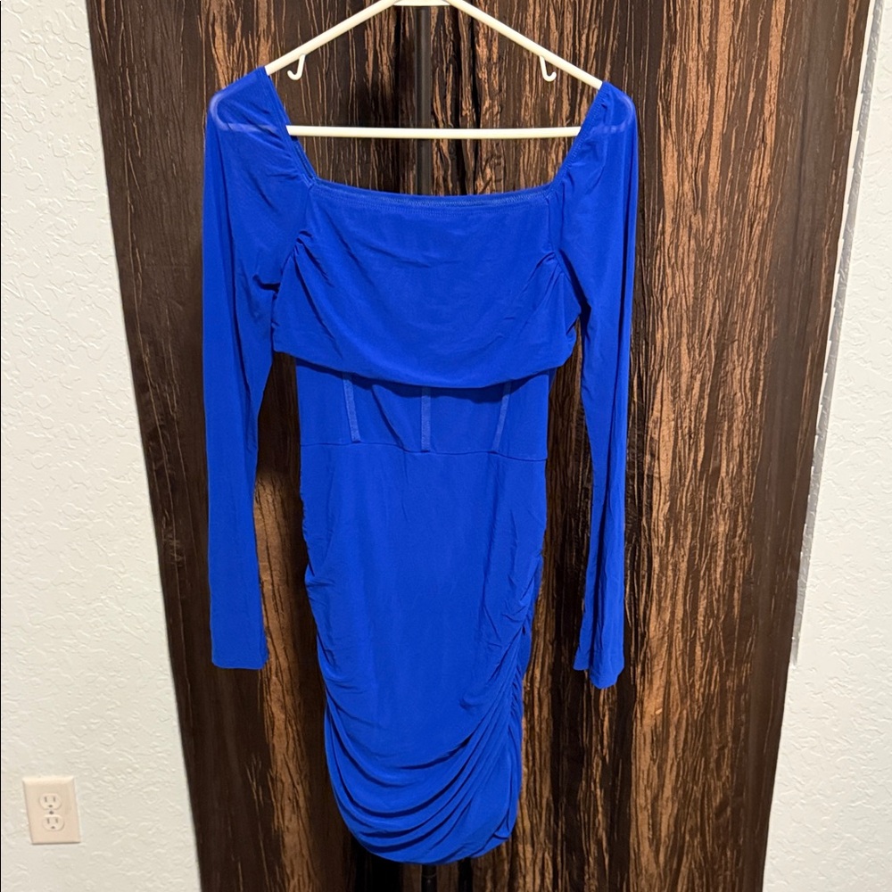 SHEIN Royal Blue Long Sleeve Dress